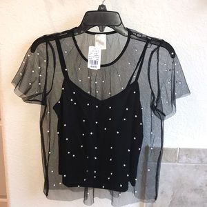 Never worn Pearl detail Blouse